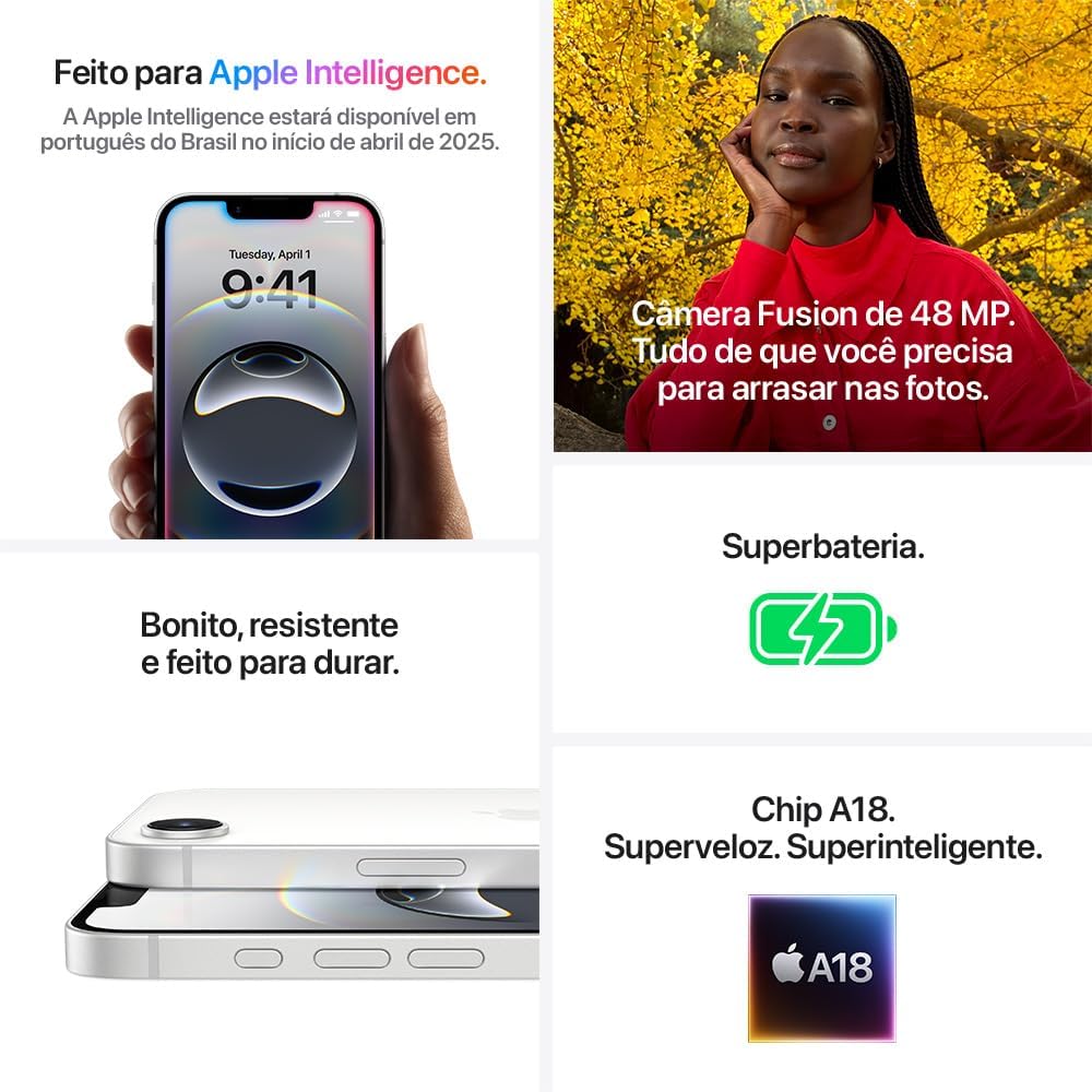 Apple iPhone 16e de 256 GB: O Smartphone Que Une Desempenho, Inteligência e Bateria de Longa Duração